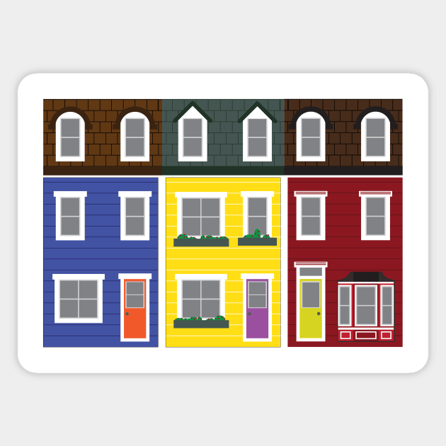 Newfoundland Row Houses || Newfoundland and Labrador || Gifts || Souvenirs Sticker by SaltWaterOre